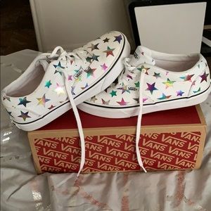 Cute metallic star vans shoes